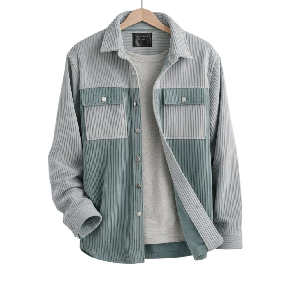 Triumph OverTragedy Corduroy Snap Overshirt Jacket Colorblock Size L